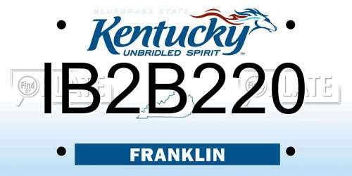 IB2B220 Kentucky License Plate