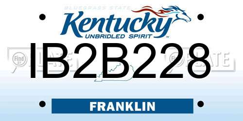 IB2B228 Kentucky License Plate