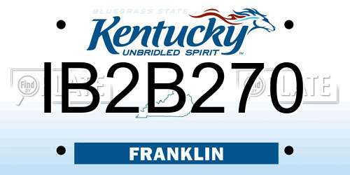 IB2B270 Kentucky License Plate