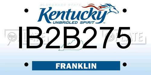 IB2B275 Kentucky License Plate
