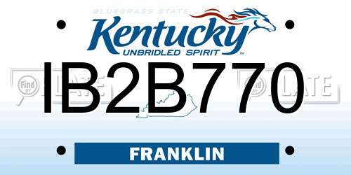 IB2B770 Kentucky License Plate