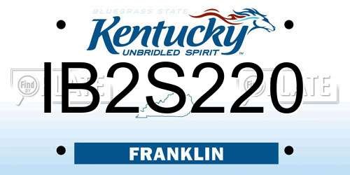 IB2S220 Kentucky License Plate