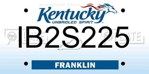 IB2S225 Kentucky License Plate
