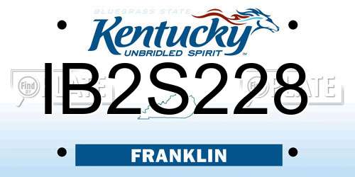IB2S228 Kentucky License Plate