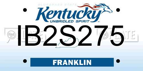 IB2S275 Kentucky License Plate