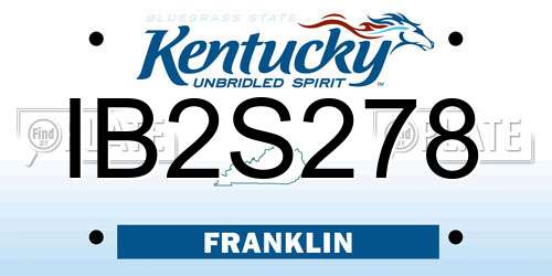 IB2S278 Kentucky License Plate