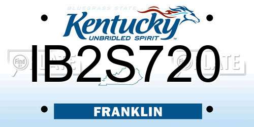 IB2S720 Kentucky License Plate