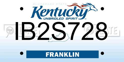 IB2S728 Kentucky License Plate