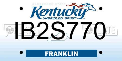 IB2S770 Kentucky License Plate