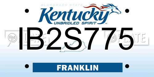 IB2S775 Kentucky License Plate