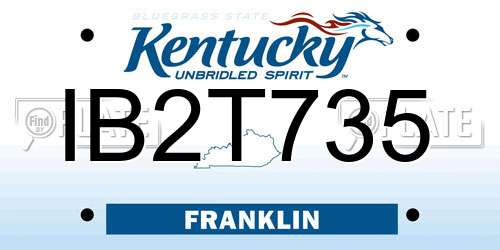 IB2T735 Kentucky License Plate