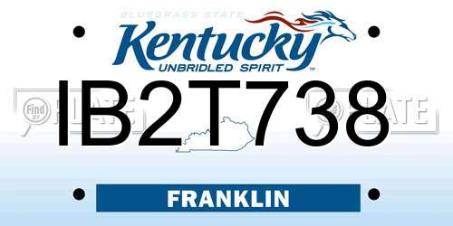 IB2T738 Kentucky License Plate