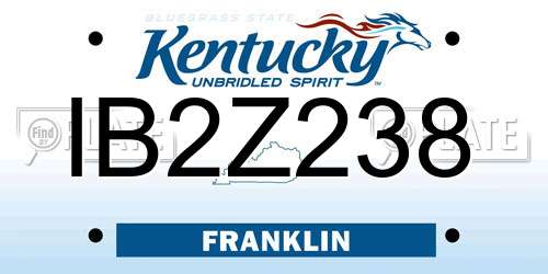 IB2Z238 Kentucky License Plate