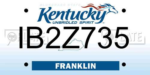 IB2Z735 Kentucky License Plate