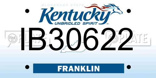 IB30622 Kentucky License Plate