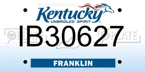 IB30627 Kentucky License Plate