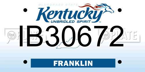 IB30672 Kentucky License Plate