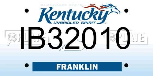 IB32010 Kentucky License Plate
