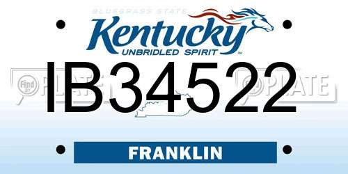 IB34522 Kentucky License Plate