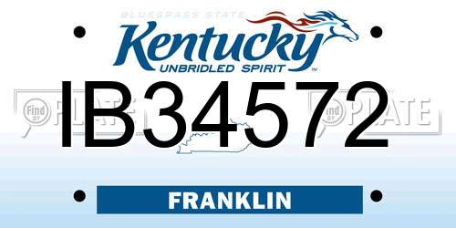 IB34572 Kentucky License Plate