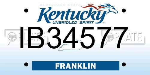 IB34577 Kentucky License Plate