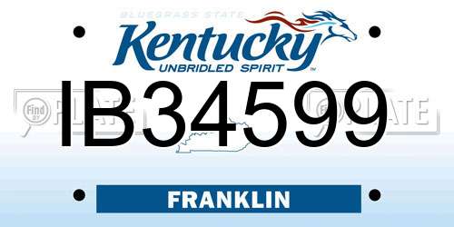 IB34599 Kentucky License Plate