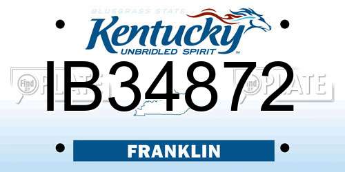 IB34872 Kentucky License Plate