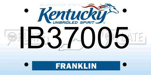 IB37005 Kentucky License Plate