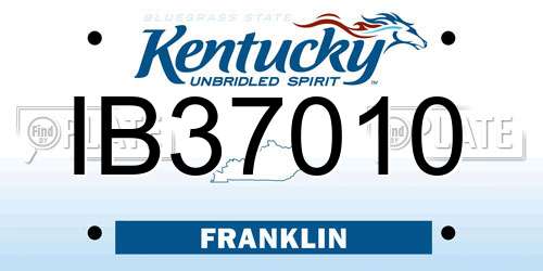 IB37010 Kentucky License Plate