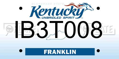 IB3T008 Kentucky License Plate