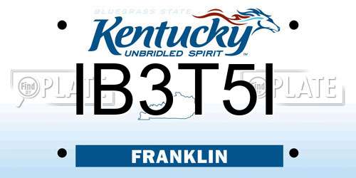 IB3T5I Kentucky License Plate