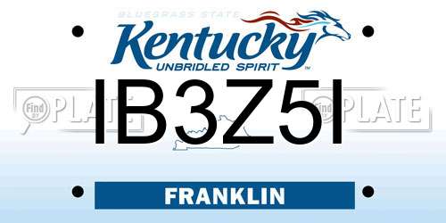 IB3Z5I Kentucky License Plate
