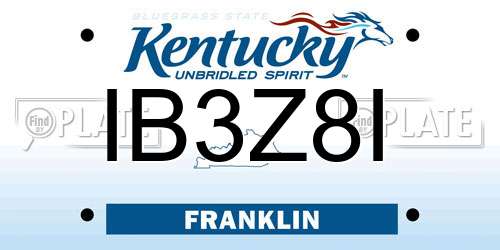 IB3Z8I Kentucky License Plate