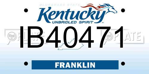 IB40471 Kentucky License Plate
