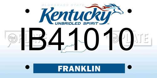 IB41010 Kentucky License Plate