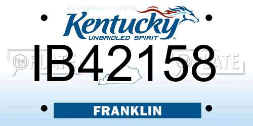 IB42158 Kentucky License Plate