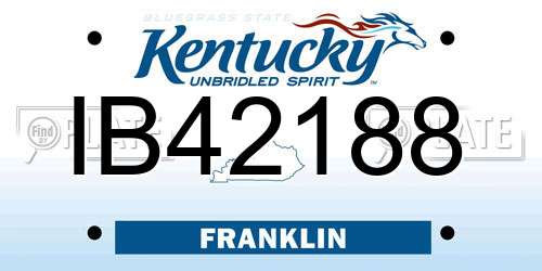 IB42188 Kentucky License Plate