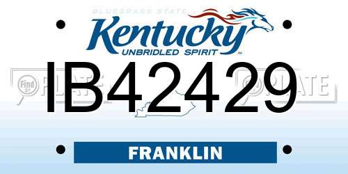 IB42429 Kentucky License Plate