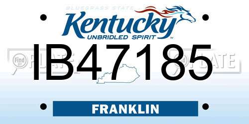 IB47185 Kentucky License Plate