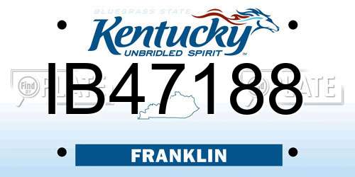 IB47188 Kentucky License Plate