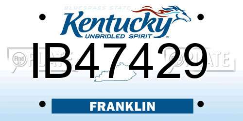 IB47429 Kentucky License Plate