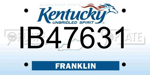 IB47631 Kentucky License Plate