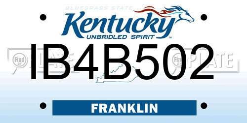 IB4B502 Kentucky License Plate
