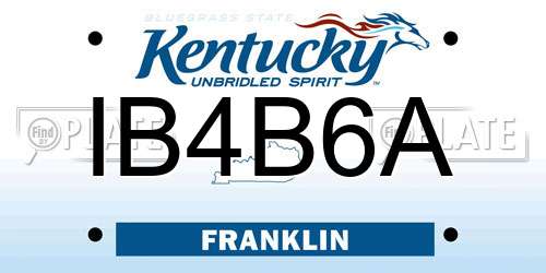 IB4B6A Kentucky License Plate