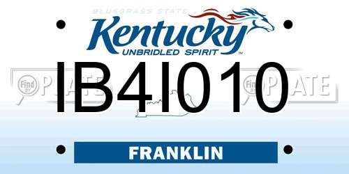 IB4I010 Kentucky License Plate