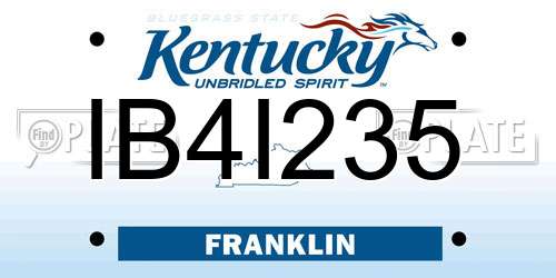 IB4I235 Kentucky License Plate