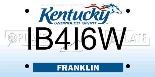 IB4I6W Kentucky License Plate