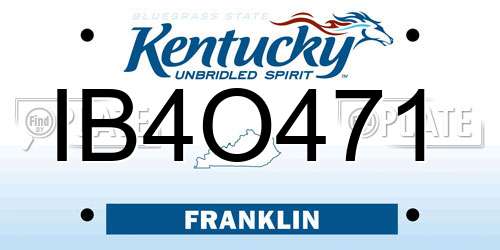 IB4O471 Kentucky License Plate