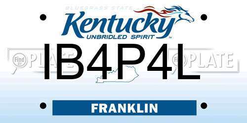 IB4P4L Kentucky License Plate