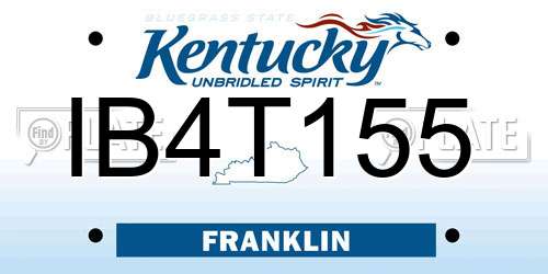IB4T155 Kentucky License Plate